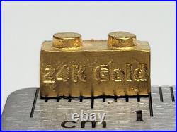 Solid Gold Lego Like Brick, 2 Grams 24k Gold, By KThorn SN 304