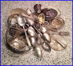 Solid STERLING SILVER Scrap Flatware Hollowware LOT No Weighting 17.7 Ounces