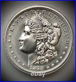 Solid Silver 1878 Morgan $1 Dollar Tribute High Relief Bullion Round (. 999 Pure)
