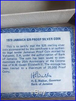 Solid Silver 1978 $25 Dollar Jamaican Coin