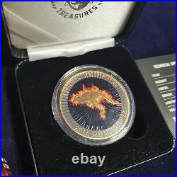 Solid Silver 1oz Coin / Burning Kangaroo/ Special Edition/ 500 Limited / bullion