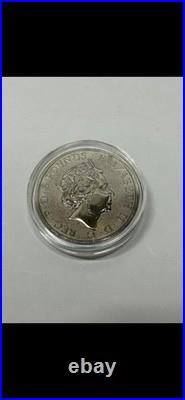 Solid Silver £5 Queen's Beasts Burning Yale Of Beaufort 2019 2oz Coin