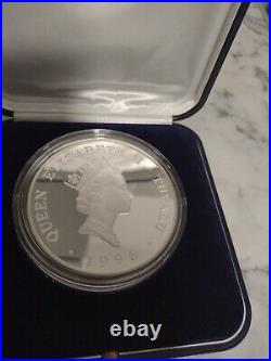 Solid Silver 5oz Coin 1996 Tuvalu lady of the century