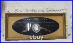 Solid Silver. 999 Pure 1/2 Troy LB Statehood Quarter Commemorative Coin Framed