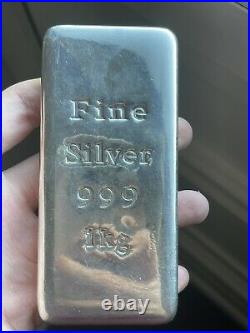 Solid Silver Bar 1kg. 999 Silver