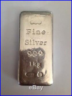 Solid Silver Bullion Bar 1Kg