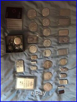 Solid Silver Bullion Bars/rounds Some Minted Some Handmade Approximately 50oz