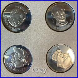 Solid Silver Great Patriots Of The United States Of America Rounds Danbury Mint