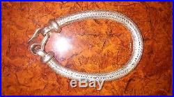Solid Silver Herringbone Rope Chain Bracelet Round Thick and Heavy
