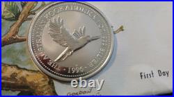 Solid Silver Kookaburra 1oz Coin 999 Silver In First Day Cover
