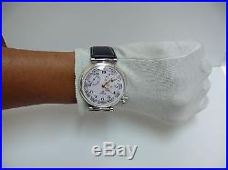 Solid Silver OMEGA WORLD TIME OVERSIZED WRISTWTACH 15 Jew. NO RESERVED