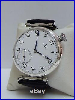 Solid Silver Omega Men's Swiss wristwatch 15 Jew. SERVICED No Reserved