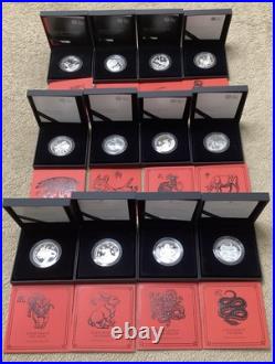 Solid Silver Proof Royal Mint Limited Edition Chinese Lunar Coin Set