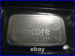 Solid Silver Sealed 100 Gram 999 Silver Umicore Ingots