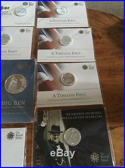Solid Silver Uk £20 Coin Lot