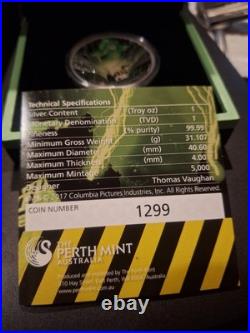 Solid Silver coins, set of (3) Ghostbusters by Perth Mint. 9999 proof quality