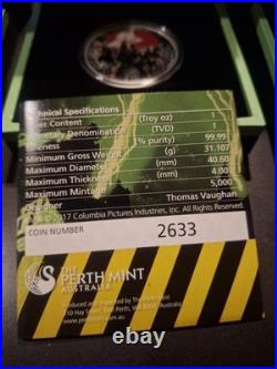 Solid Silver coins, set of (3) Ghostbusters by Perth Mint. 9999 proof quality