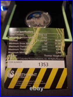Solid Silver coins, set of (3) Ghostbusters by Perth Mint. 9999 proof quality