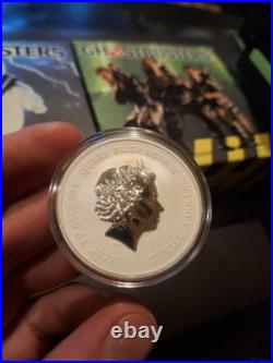 Solid Silver coins, set of (3) Ghostbusters by Perth Mint. 9999 proof quality