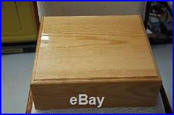 Solid oak wood coin storage box for NGC grade coins fit 75 coins