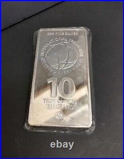 Solid silver 10 troy oz ITB bullion bar