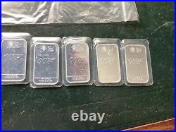 Solid silver bullion bars Royal Mint James Bond no time to die. Five bars
