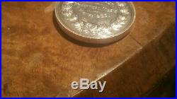 Solid silver coin antique 1930's society of science letters and art LARGE J. W