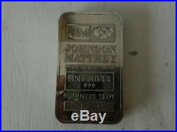 Solid silver johnson matthey 5 troy ounce ingot