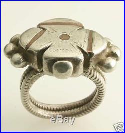Solid silver vintage Fulani ring. African. US 8 1/2