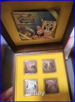 SpongeBob 1oz Silver Bullion Four Coin Set RARE Toned #01587 1 of 76! READ