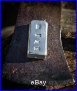 Stamped Poured 5 Troy oz. 999 Solid Silver Bar