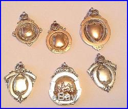 Sterling Silver & 9ct. Rose Gold watch fob medals (1) 9ct. Solid Rose Gold Medal