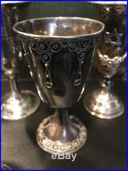 Sterling Silver Goblets Lot of (6) Solid Silver 330 grams SCRAP OR NOT