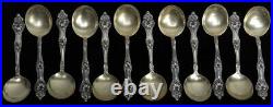 Sterling Silver Manchester (12) Gold Wash Bowls 5 Bullion Spoons