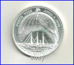 Sterling Silver Robert Pearly Artic Explorer Commemorative Coin Hall Marked Rare