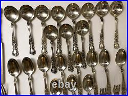 Sterling Silver Set Flatware Gorham Buttercup 62 Pieces Antque