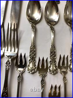 Sterling Silver Set Flatware Gorham Buttercup 62 Pieces Antque