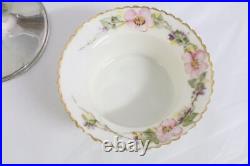 Sterling Silver Set of 6 Boullion Bowls withLids and Porcelain Inserts