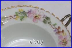 Sterling Silver Set of 6 Boullion Bowls withLids and Porcelain Inserts