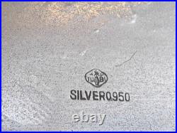 Sterling silver 950 Cigarette Case Kanji Handmade Japanese Antique