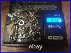 Sterling silver lot jewelry 925 97.8 Gram Scrap Bullion Vintage Necklace Bali