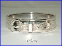 Stunning 1887 Victorian Solid Sterling Silver Buckle Bangle Bracelet Chester