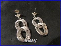 Stunning Art Deco Quality Solid Silver & Marcasite Drop Earrings