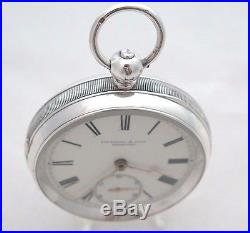 Stunning Fattorini and Sons Bradford waltham Solid Silver 7j size18 pocket watch
