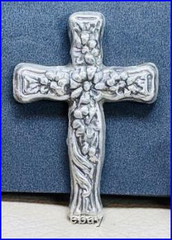 Stunning Ornate Cross? (2) Troy Ounces. 999 Fine Solid Silver? Mk Barz