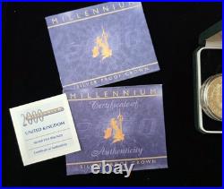 Stunning Pair Of Cased Proof Solid Silver Coins