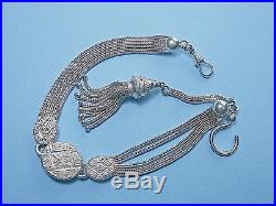 Stunning Solid Silver Ornate Large Albertina Watch Chain