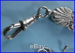 Stunning Solid Silver Ornate Large Albertina Watch Chain