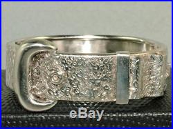 Stunning Victorian Solid Sterling Silver Buckle Bangle Bracelet Circa 1880