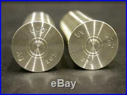 TWO 5 oz. 999 SOLID SILVER 12 GA SHOTGUN SHELL in BULLET CASE SILVER IS RISING